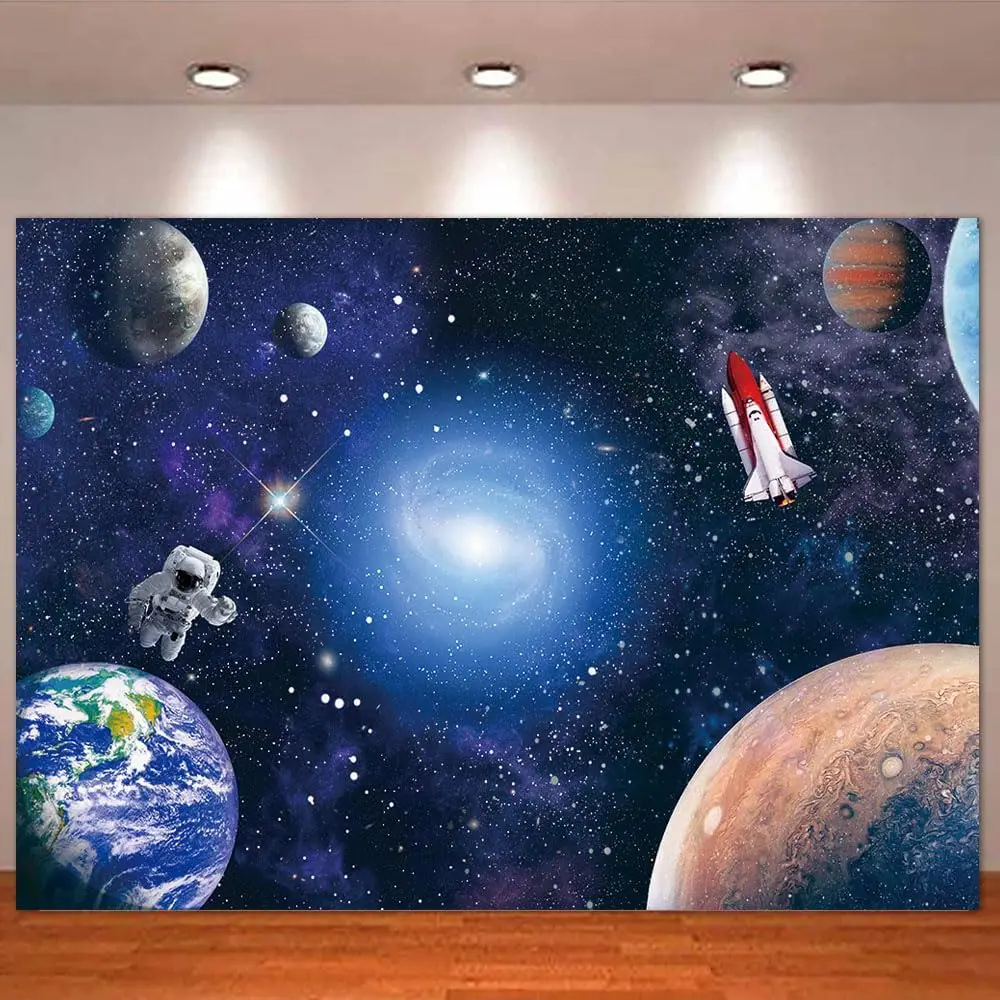Astronaut Space Tapestry, Galaxy Planet Rocket Universe Print Wall Hanging, Kids Room Living Room Bedroom Dorm Home Decor