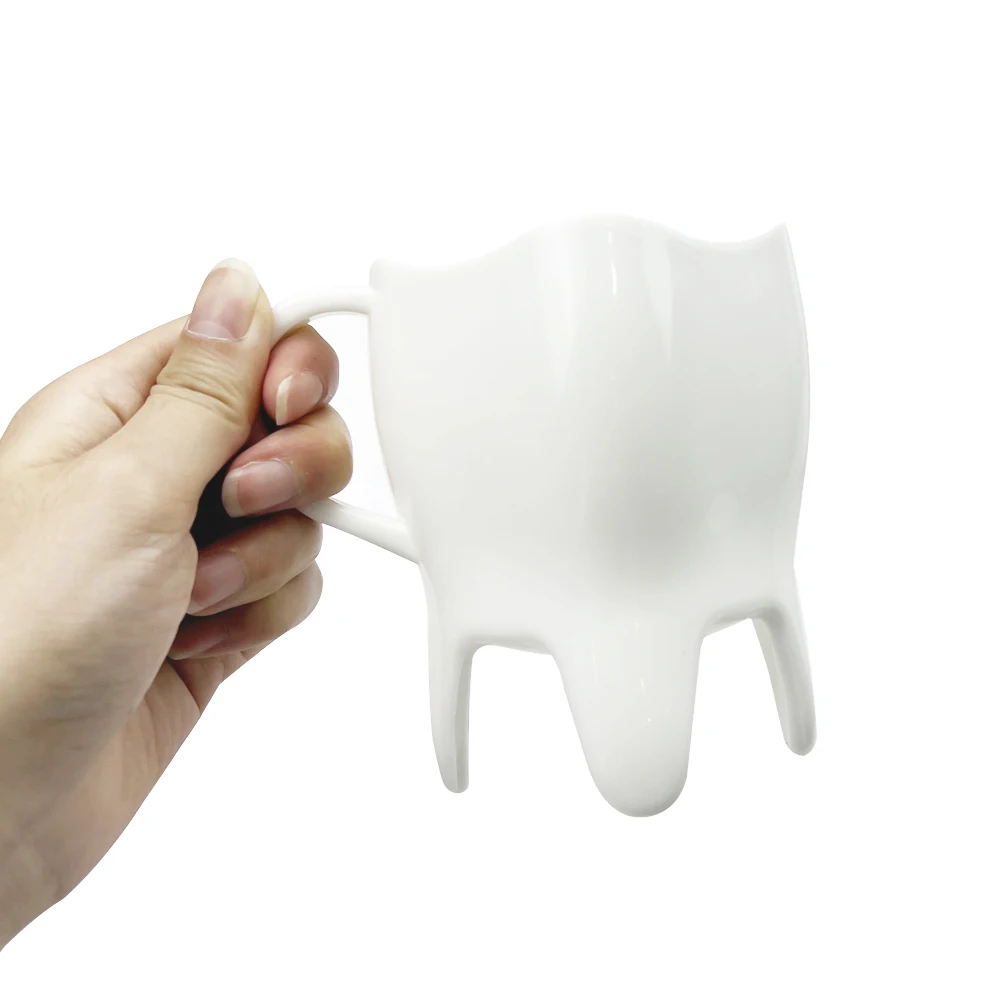 Tooth Shaped Plastic Mug Multi-Purpose Cup Pen Holde Shatter-Resistant Coffee Mug Unique Dentist Gift for Dental Professionals
