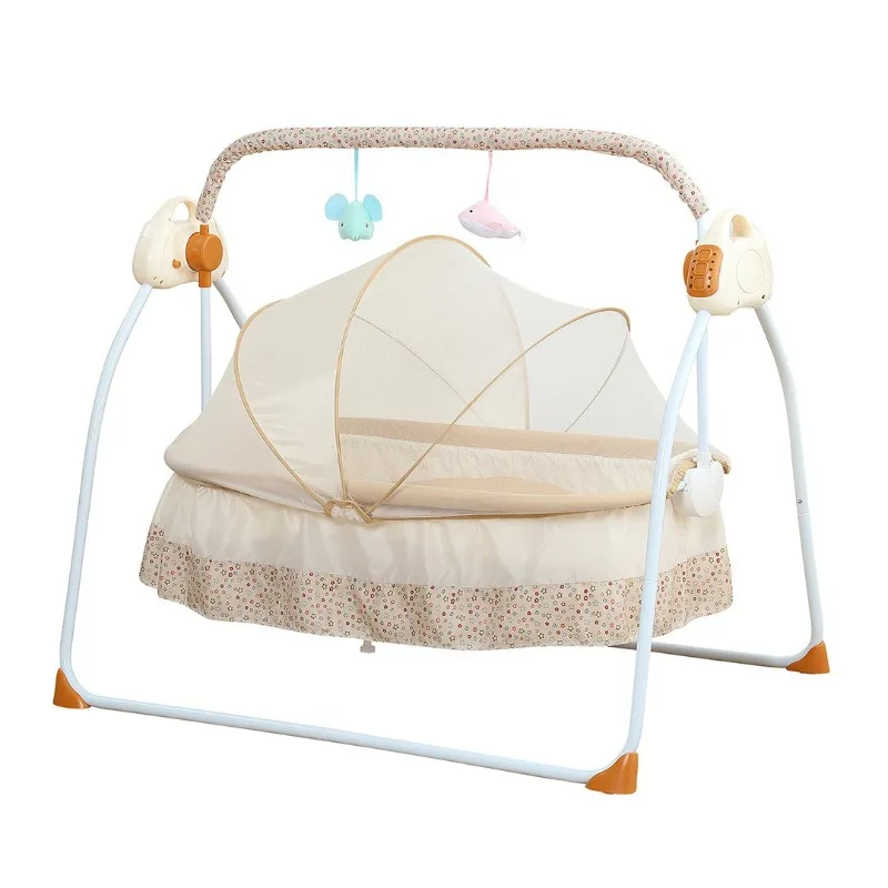 Electric cradle bed folding rocking chair intelligent coaxing crib mother and baby products