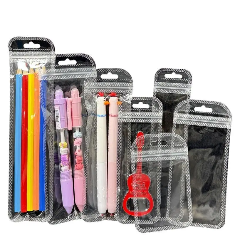 50 Stück lange, transparente Plastiktüten für DIY-Schmuck, Bastelarbeiten, Nagel- und Wimpernverpackung, Aufbewahrung und Präsentation. – Detail 6