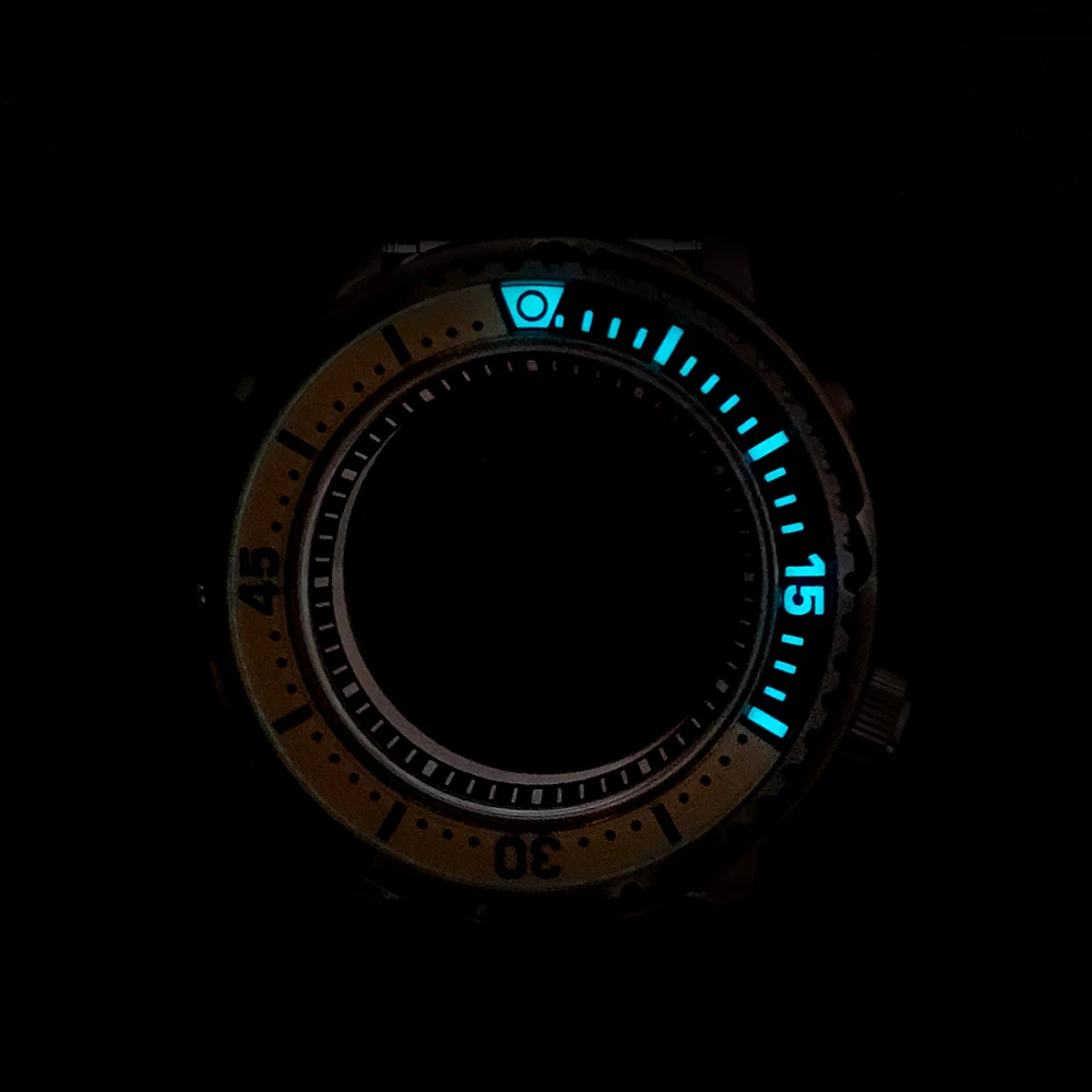 10ATM Diver 43mm Watch Cases Waterproof Sapphire Crystal For NH35 NH36 NH34/38 Movement Modified Tuna Canned Case C3 Glass Bezel