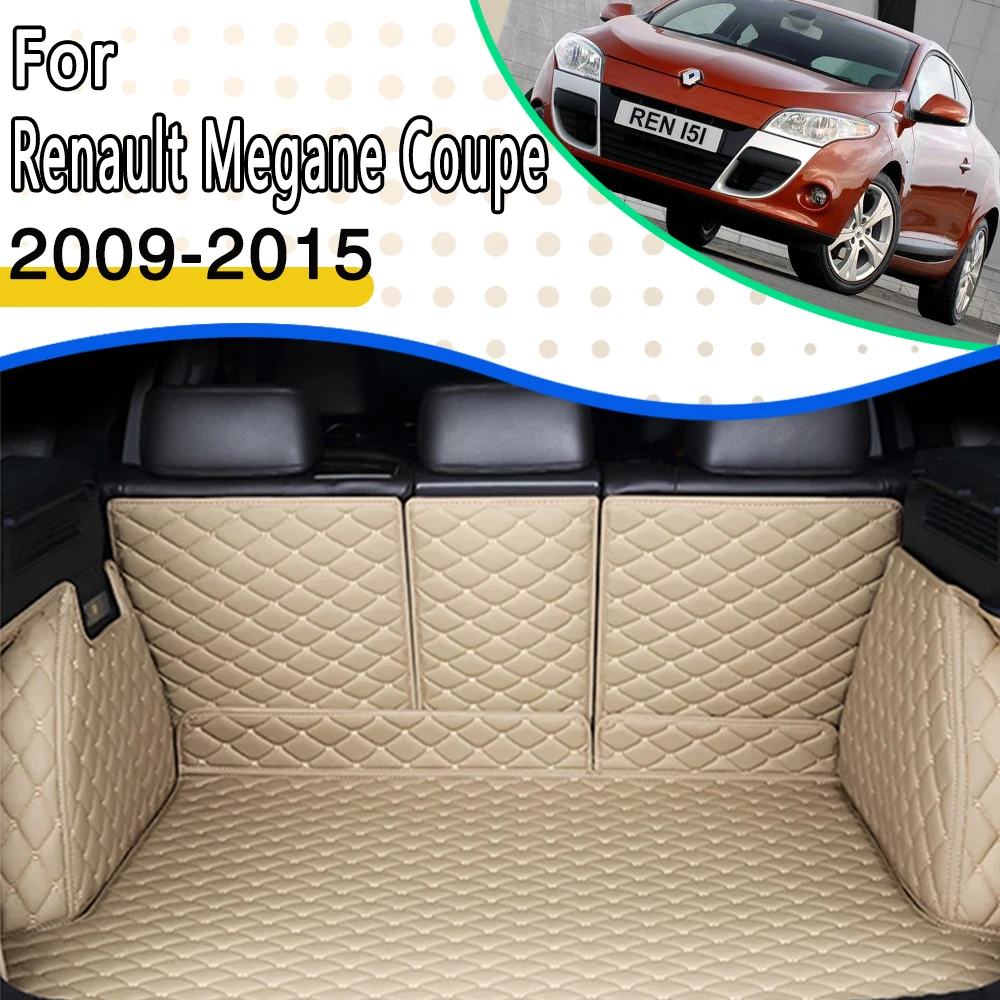 

Trunk Mat For Renault Megane Coupe 2009~2015 Leather Car Trunk Mats Tapis Voiture Auto Waterproof Proection Pads Car Accessories