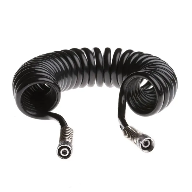 

Lightweight Air Compressor Hose Black PU Recoil Air Hose Spring Tube for Compressor Air Tool Flexible and Kink Resistant