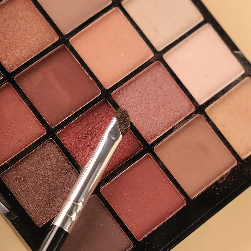 Brosse de maquillage en poils d'animaux simples, poils de cheval, Double faucille, ombre à paupières, correcteur, outils de maquillage de beauté