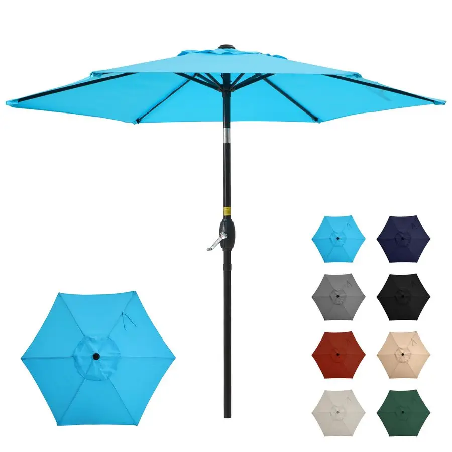 

Patio Umbrella, Patio Umbrella, Market Umbrella, Large Outdoor Umbrella, Metal Pole Umbrella with Push Button Tilt and Crank, Po