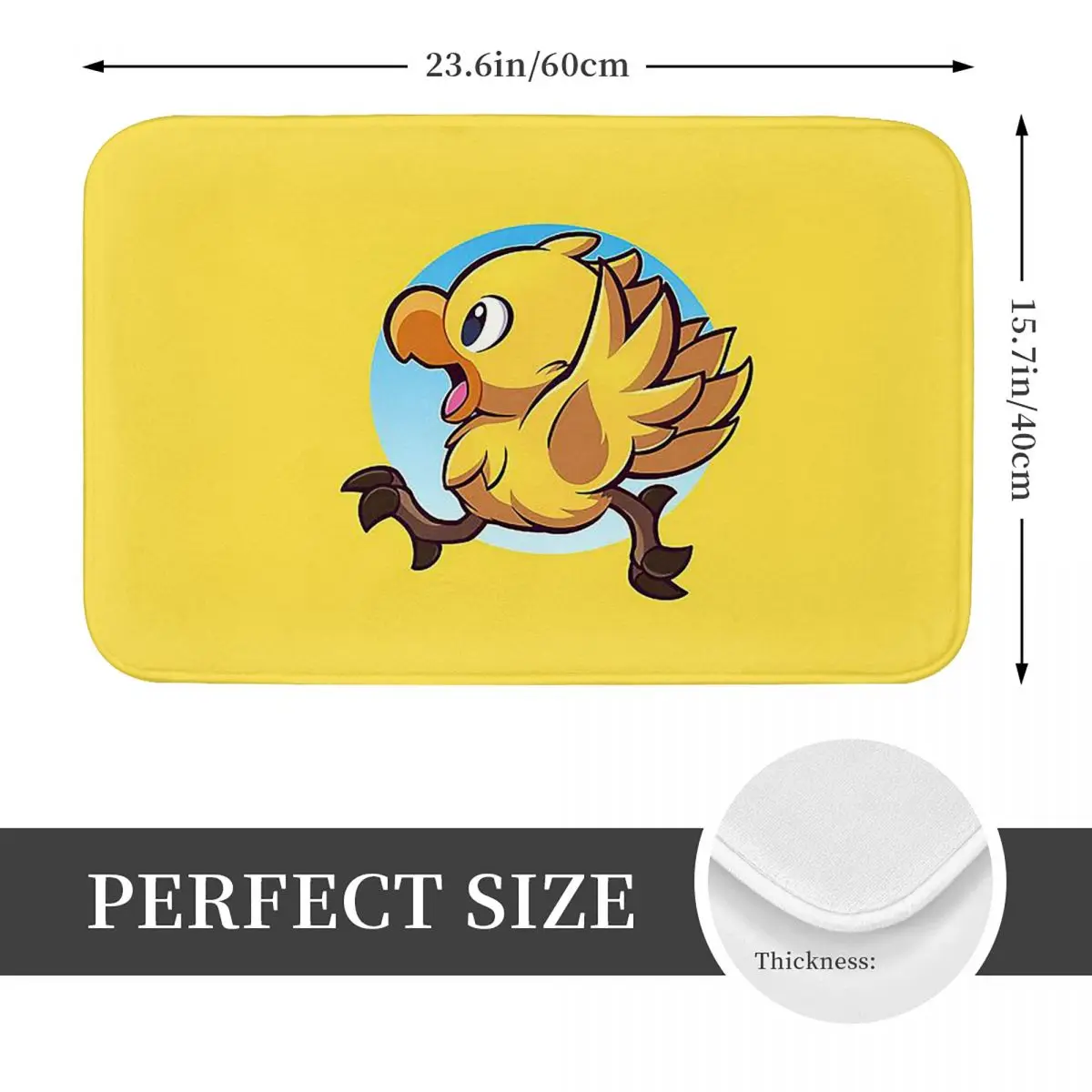 Chocobo Yellow Bird Adventure Final Fantasy Anti-slip Doormat Floor Mat Carpet Rug for Kitchen Entrance Bathroom Footpad Mats