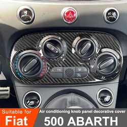 For Fiat 500 Abarth Car Air Conditioning Knob Panel Carbon Fiber Stickers Protective Cover Car Interior Modification Accessories