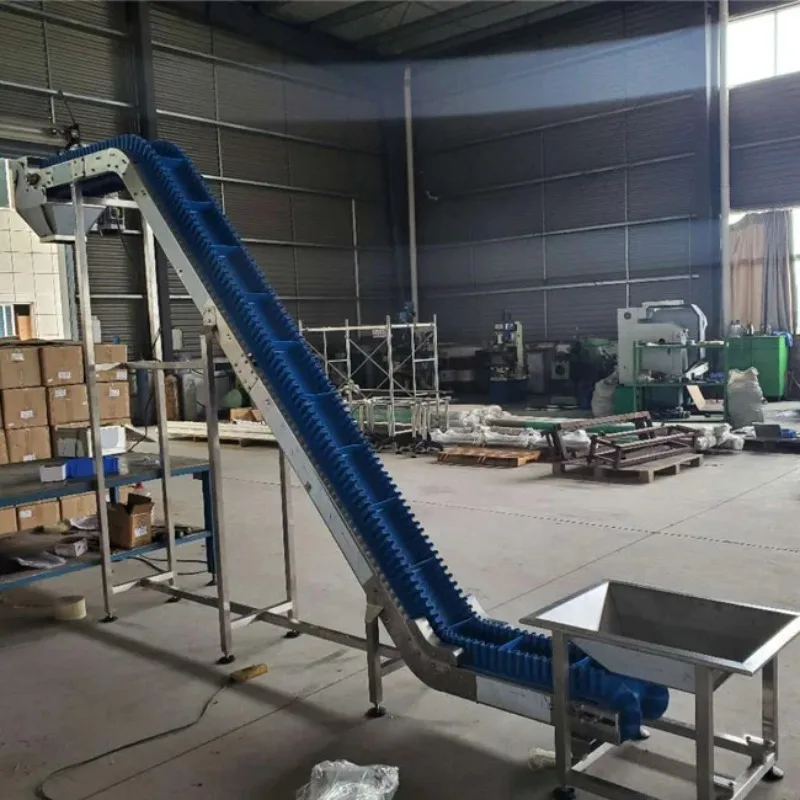 Food Incline Belt Conveyor with Hopper Lift Belt Conveyor Z Frame Belt Conveyor