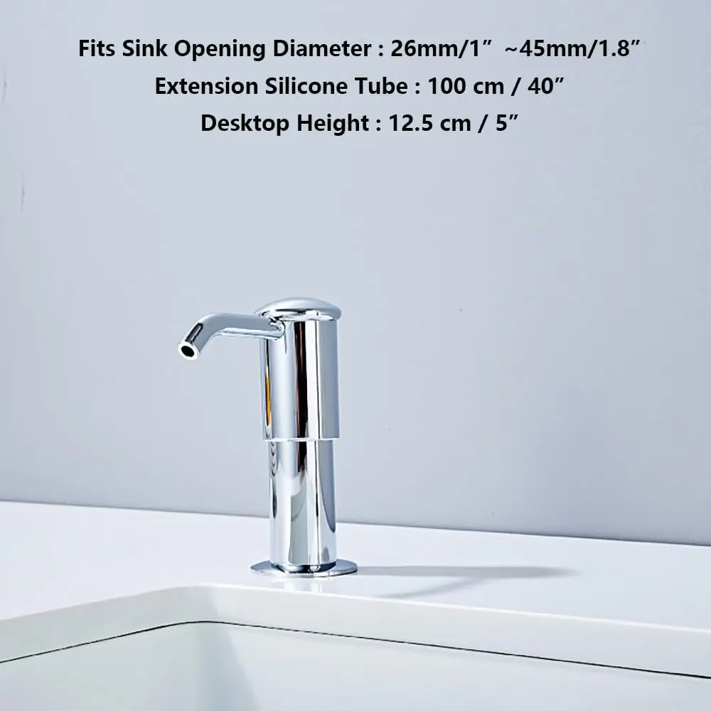 Kitchen Sink Soap Dispenser Stainless Steel HauSun Countertop Pump Head  with Extension Tube Kit  Extra Long Hose