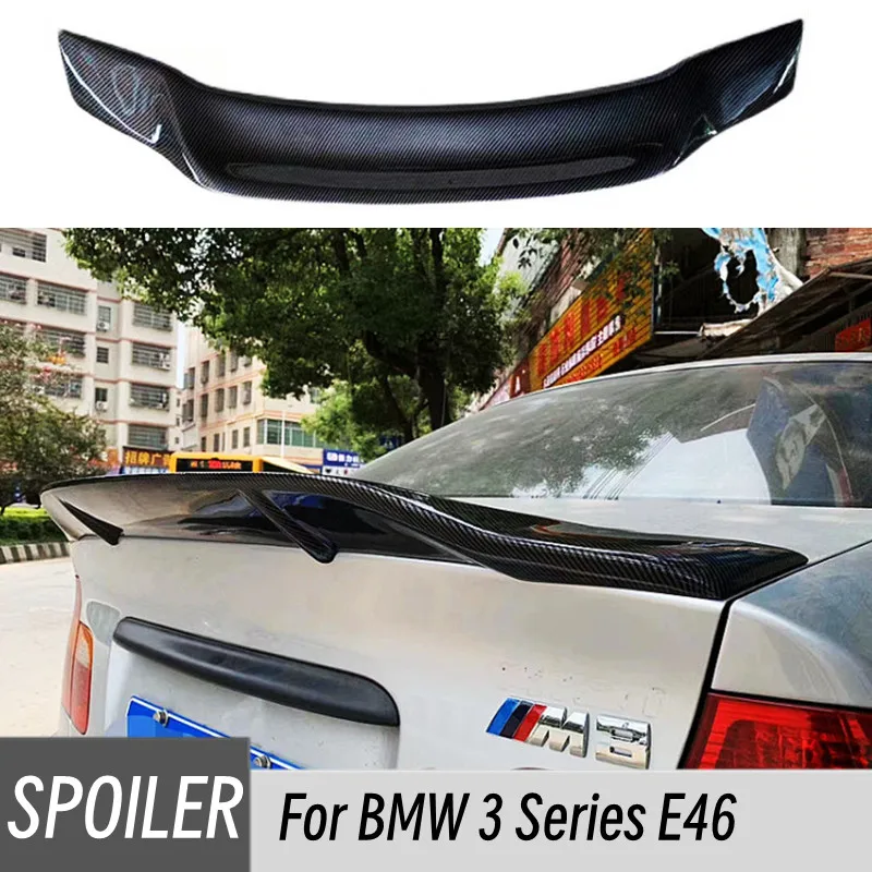 

For 1998-2006 BMW 3 Series E46 4Door FRP Material Black Carbon Rear Trunk Lid Car Wing Ducktail Lip Spoiler Styling Accessories