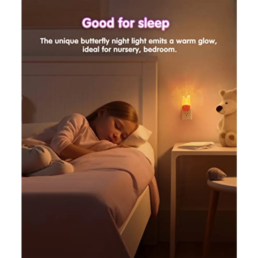 Night Light, 8 Color Changing Night Lights with Dusk to Dawn Sensor, Acrylic Nursery Nightlight for Baby Room, Toddler Bedroom