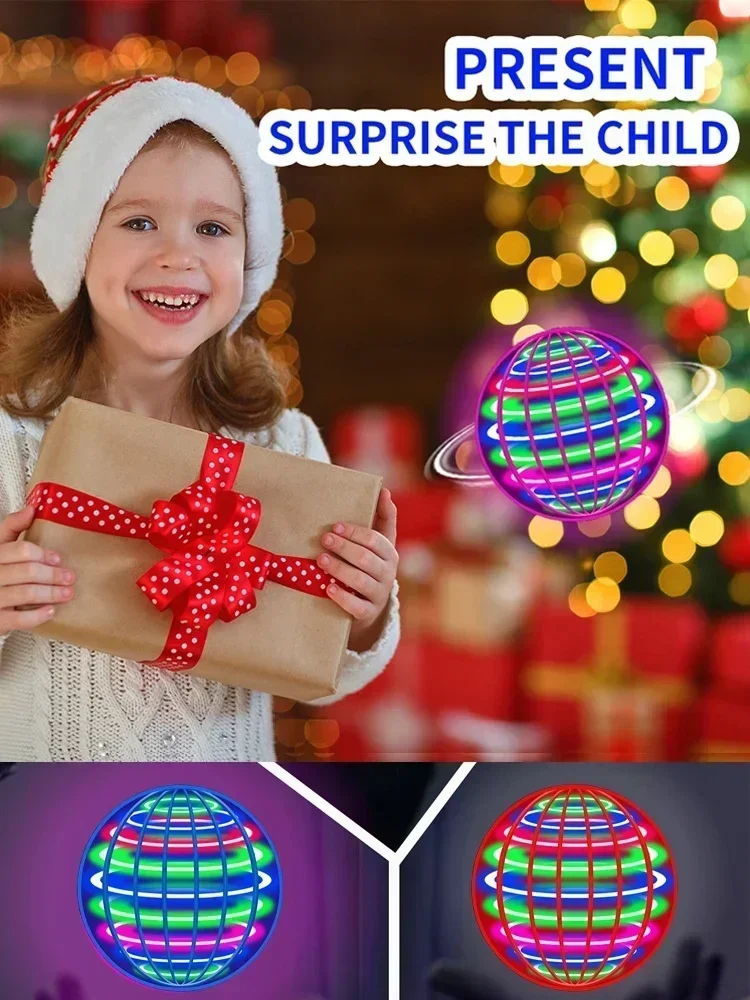 3F-Flying Ball, Automatic Spinning Ball LED Dazzling Lights, Floating Magic, Fan UFO Flying Machine, Toy Gift, Game, Sports Ball