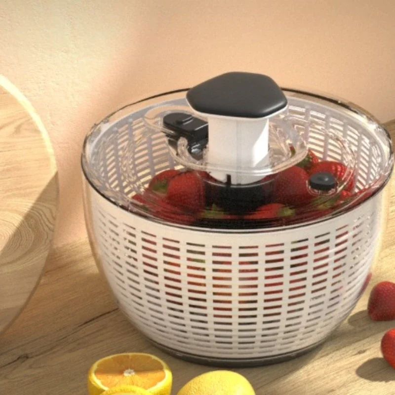 Healthy Cooking Salad Spinner Vegetable Washer Kitchen Leafy Greens Dryer Efficient Water Draining Basket Food Prep Colander