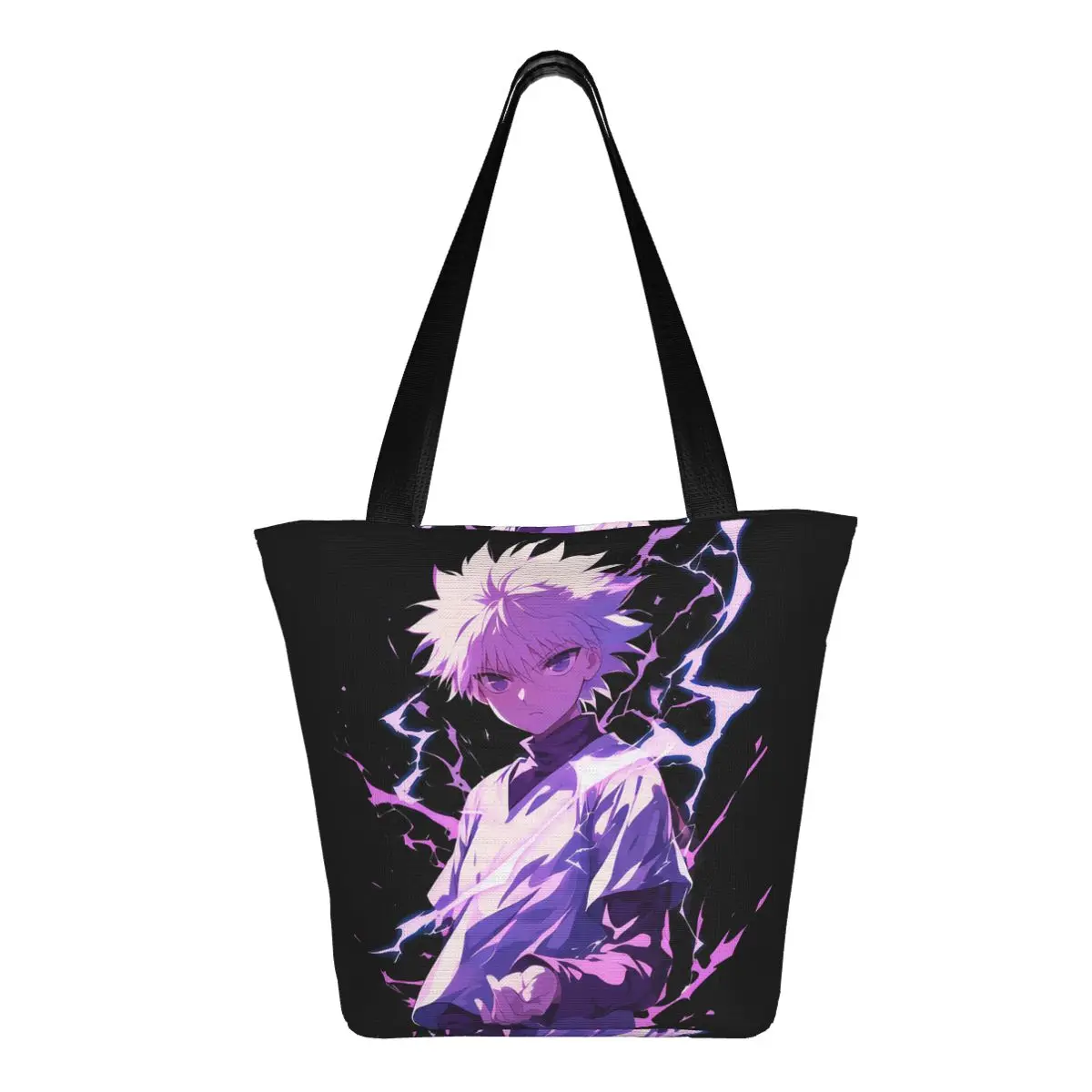 

Killua Zoldyc Hunter X Hunter Anime (4) Shopping Tote Bag Canvas Large Capacity Shoulder Bags Shopper Grocery Handbag for Women