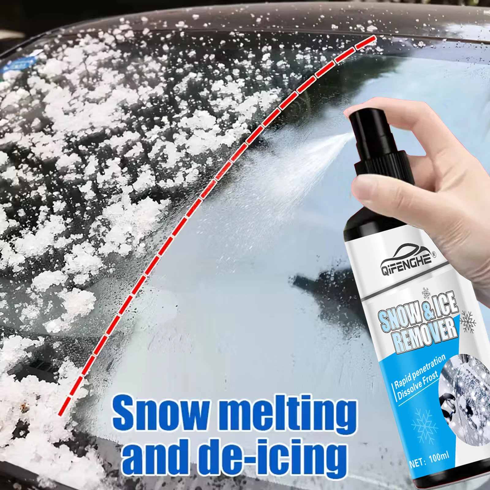 Car snow melting deicing agent-window windshield snow agent, 3 seconds to quickly melt snow, lasting protection, winter ice and