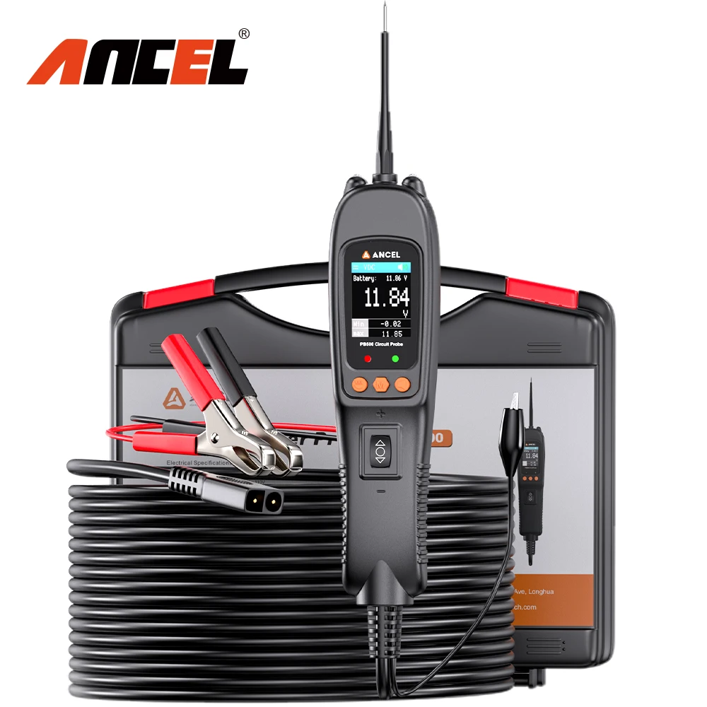 ANCEL Car Battery Tester 12V/24V Power Probe Circuit Tester Kit Electrical Integrated Auto Battery System Diagnostic Test