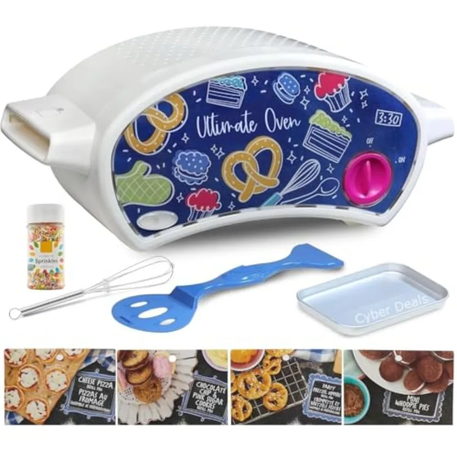 Paquete para hornear con horno Ultimate Easy Bake con galletas Pretzel y mezclas para pizza más rociar y batidor para edades de 8 años en adelante, perfecto para