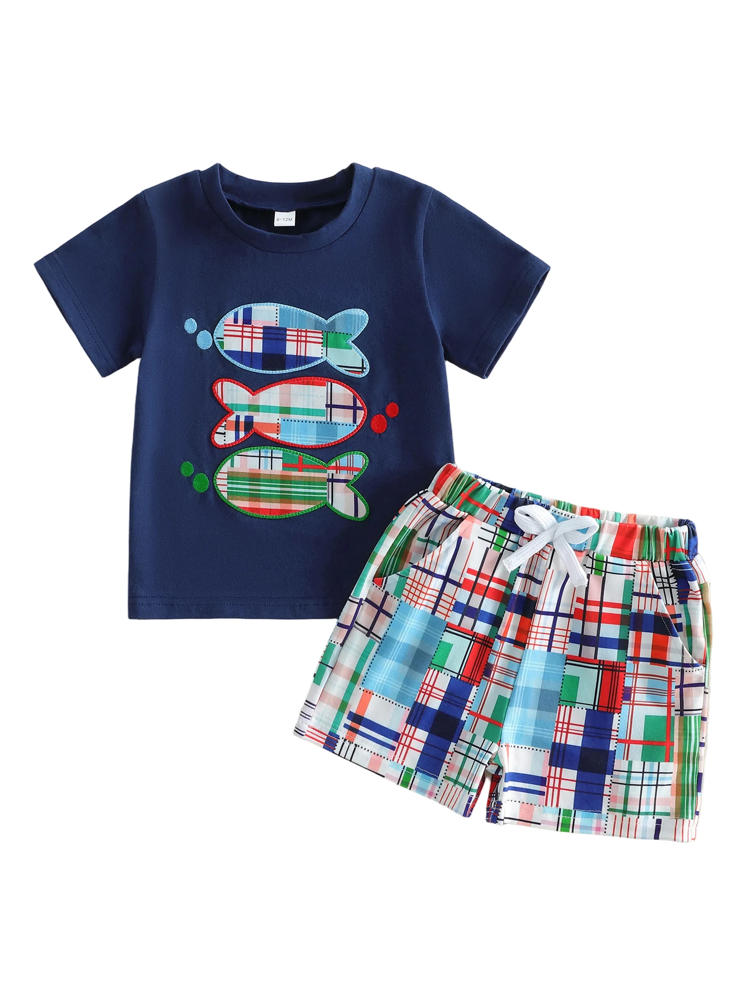 Boys Summer Outfits Cute Dinosaur Print Short Sleeve T-Shirts Elastic Waist Shorts 2Pcs Clothes Set for Toddlers