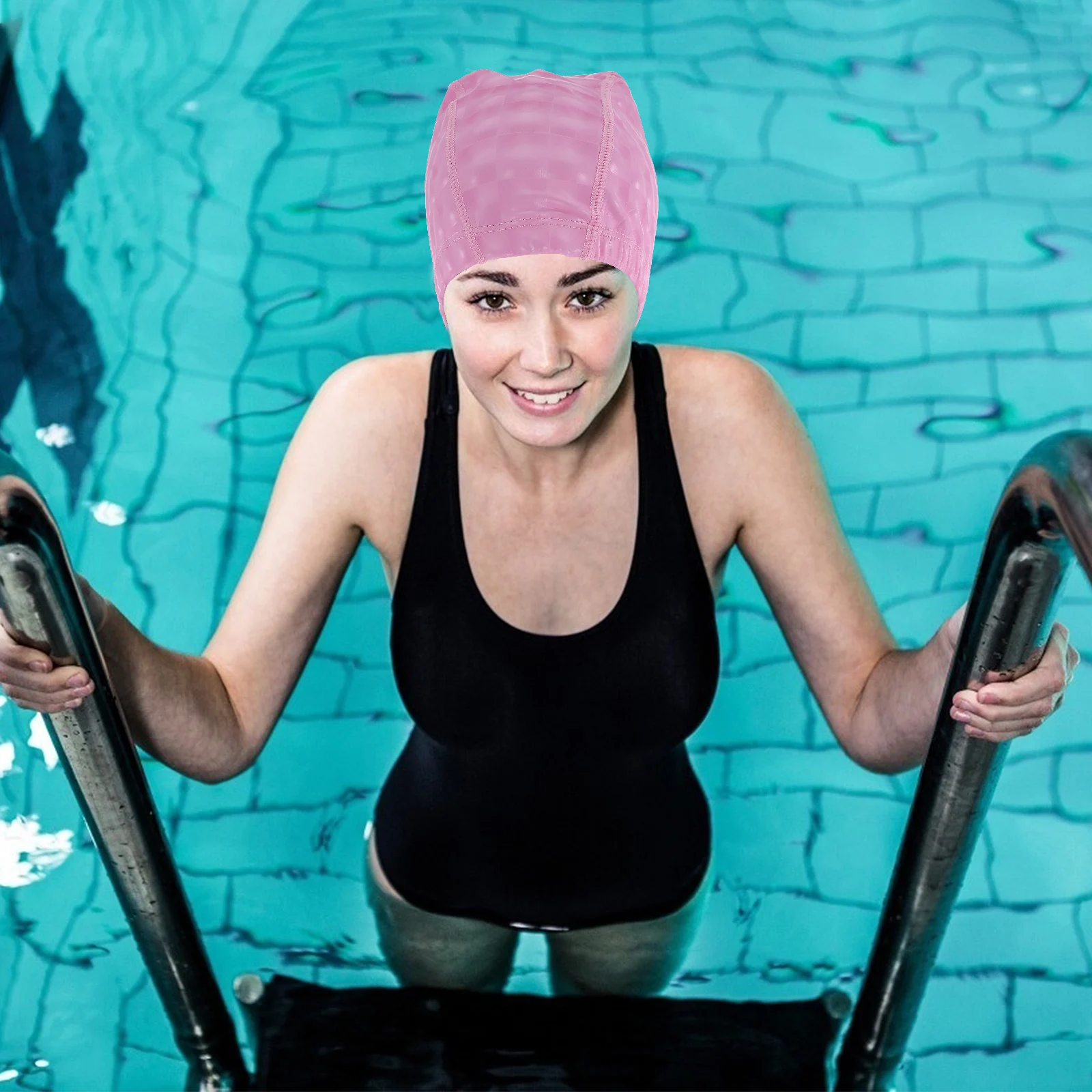 

Pure Color Swim Caps Lightweight Waterproof Pool Accessory For Adults Durable Comfortable Skin-Friendly No Odor Easy Wear
