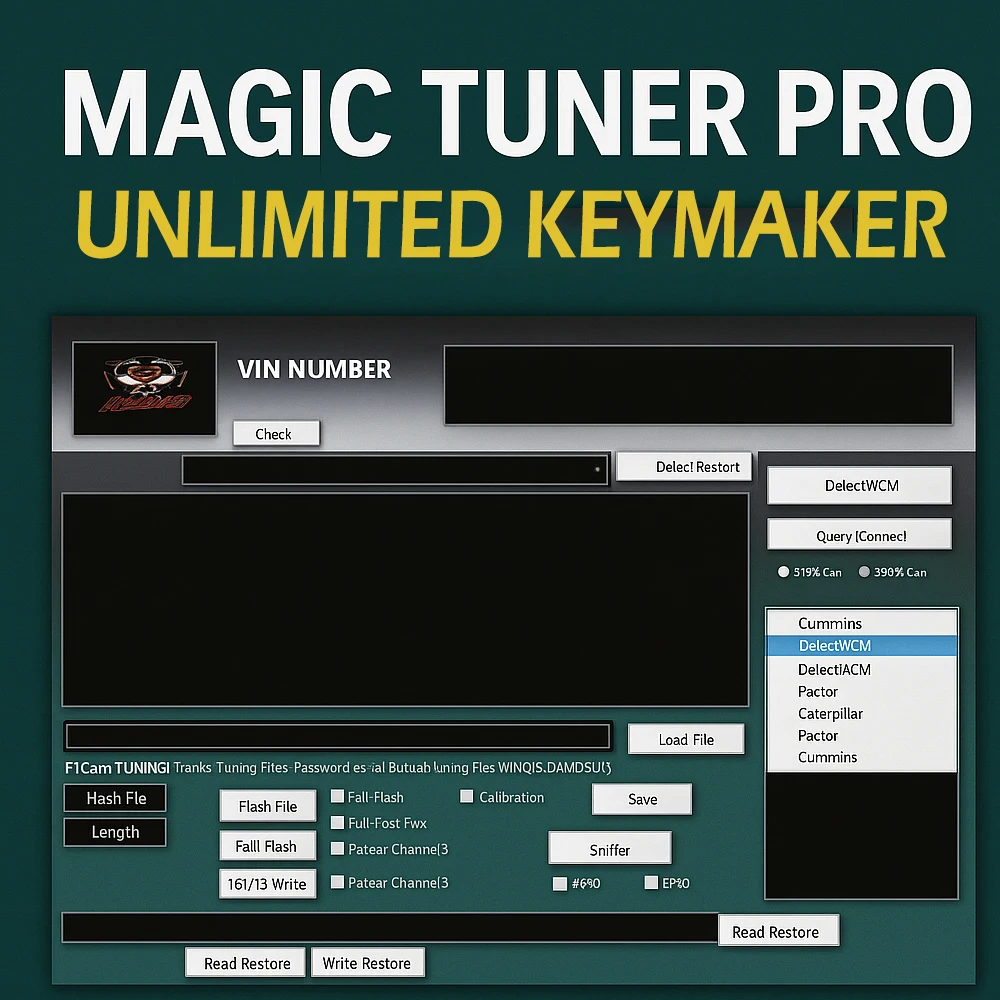 

MAGIC TUNER PRO 2023, усовершенствованный флэш-инструмент Keymaker ECU для грузовиков | Полное программное обеспечение для диагностики и настройки транспортных средств для профессионалов