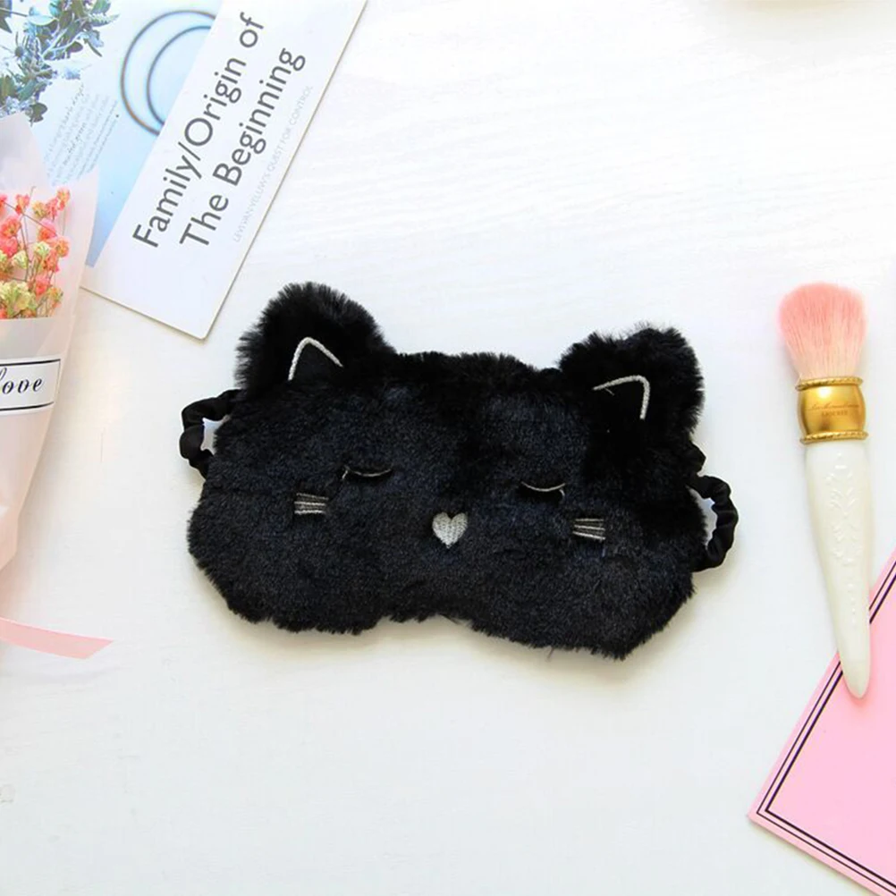 

2pcs Sleep Eye Mask Animal Soft Black for Travel Indoor Lightweight Breathable Light Blocking Kids Girls Household Funny