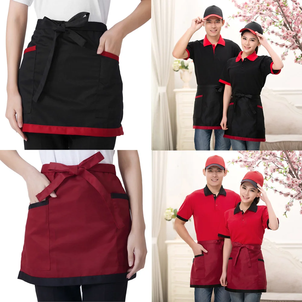 Adjustable Cafe Shop Restaurant Apron Kitchen Painting Pocket Solid Color Aprons for Household Kitchen Accessories