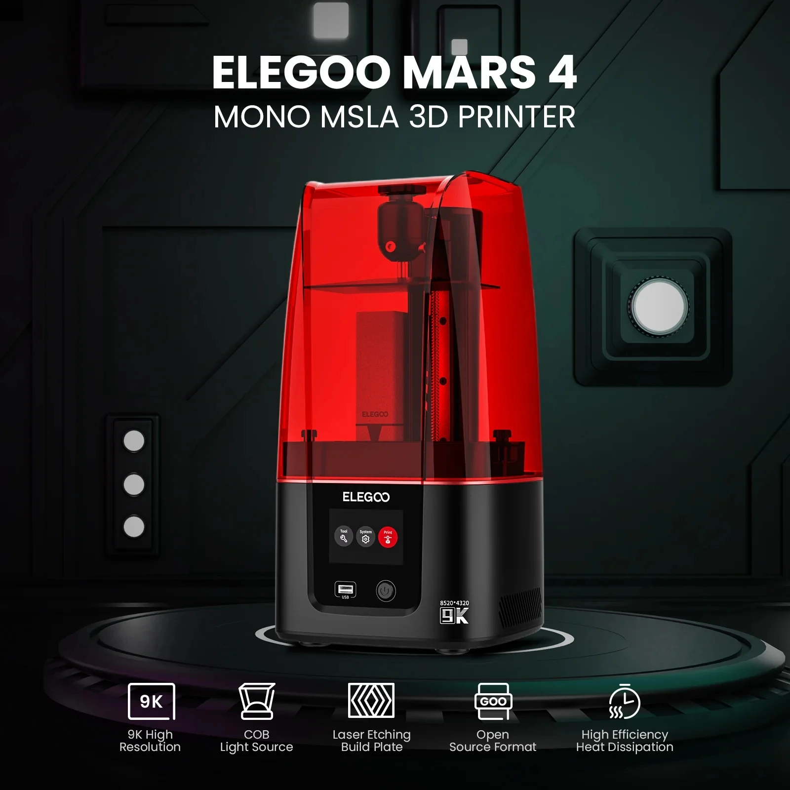 Elegoo Wholesale Mars 4 9K  LCD 3D Printer