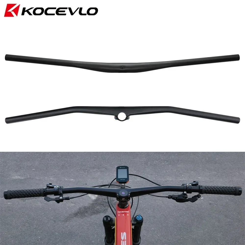 KOCEVLO Carbon Fiber AM Dirt Bike Integrated Handlebar,MTB Mountain Bike XC Handlebar With Computer Stand,800mm Bicycle Handle