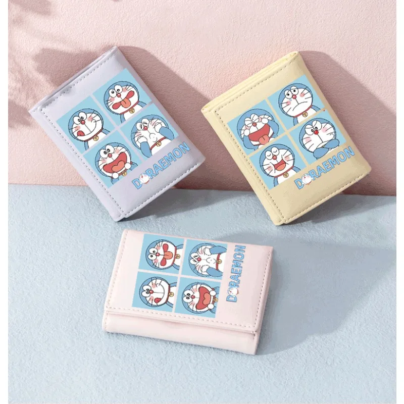 

Doraemons Short Coin Purse Card Wallet Kawaii Multi-function Money Clip Anime Storage Short Paragraph Bag Gift