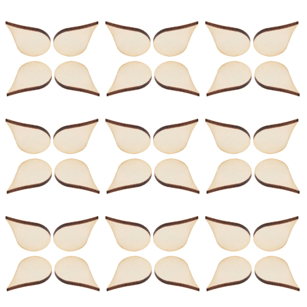 

200Pcs Water Drop Shape Wood DIY Chip Teardrop Wooden Blanks Natural Unfinished Smooth Surface Embellishments for Craft Supplies