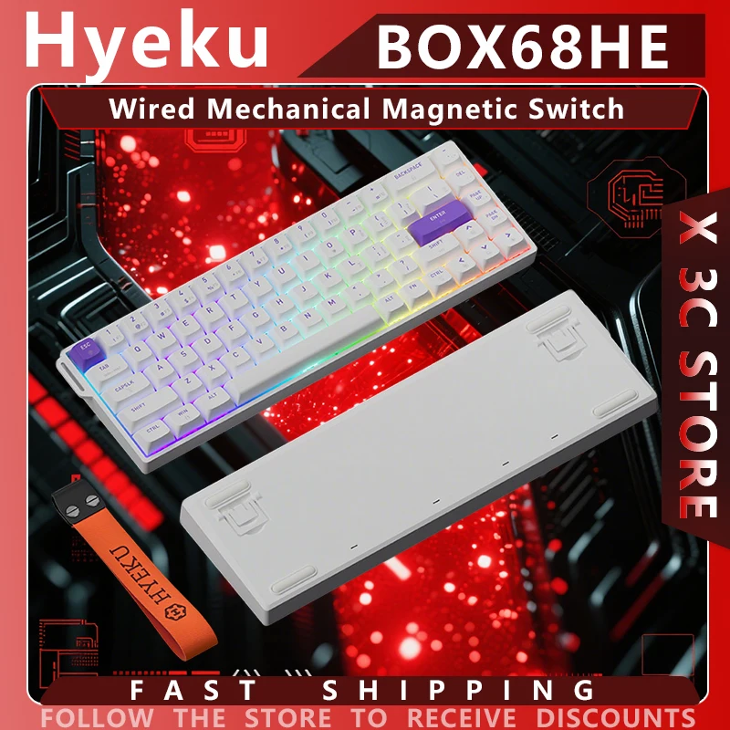 

Hyeku BOX68HE Wired Mechanical Keyboard Magnetic Switch Keyboard Custom RGB 8000Hz 0.01mmRT Gaming Keyboard PC Accessories Gift