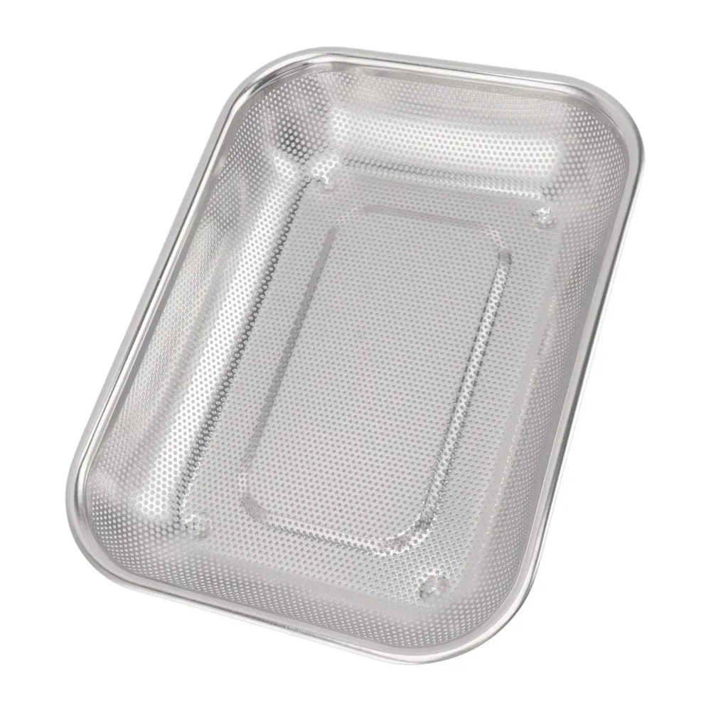 Stainless Steel Rectangular Strainer Basket S/L Fine Mesh Vegetable Washing Basket Rectangle Shape Kitchen Strainer Colander