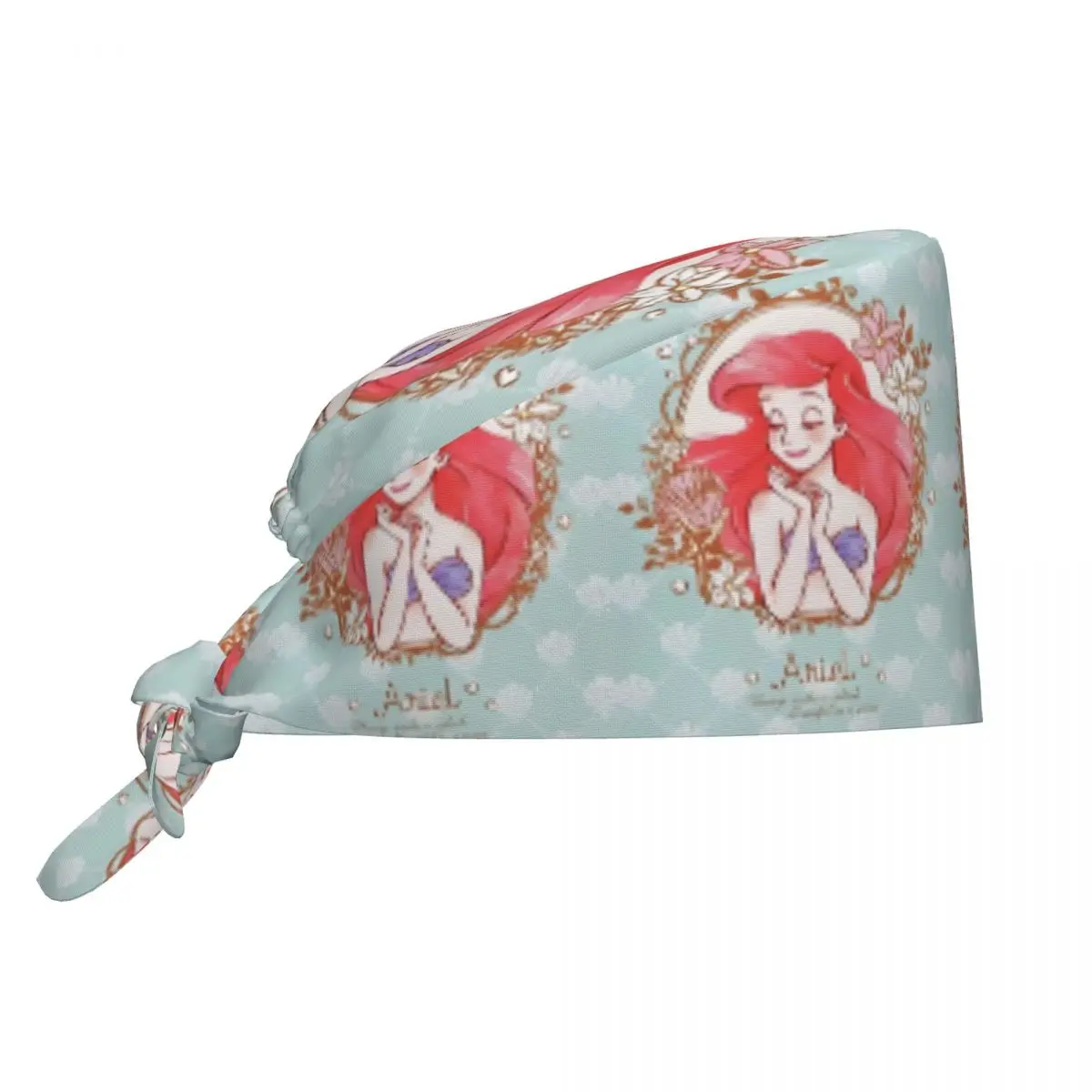 

Custom The Little Mermaid Scrubs Cap Surgical Hats Men Women Kawaii Princess Operating Room Cap Nursing Cap Lab Works Hat