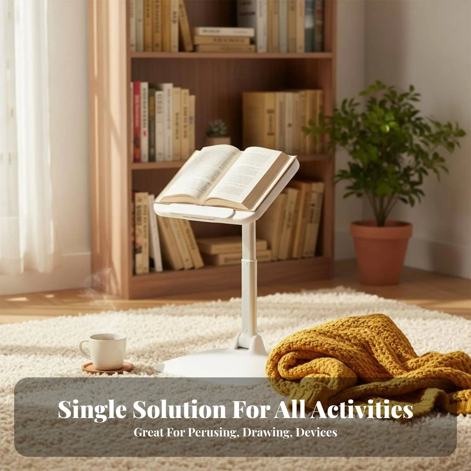 Adjustable Literature Easel Foldable Design Adjustable children's Bookstand Handscomplimentary Use Stable Base for Adults, Home