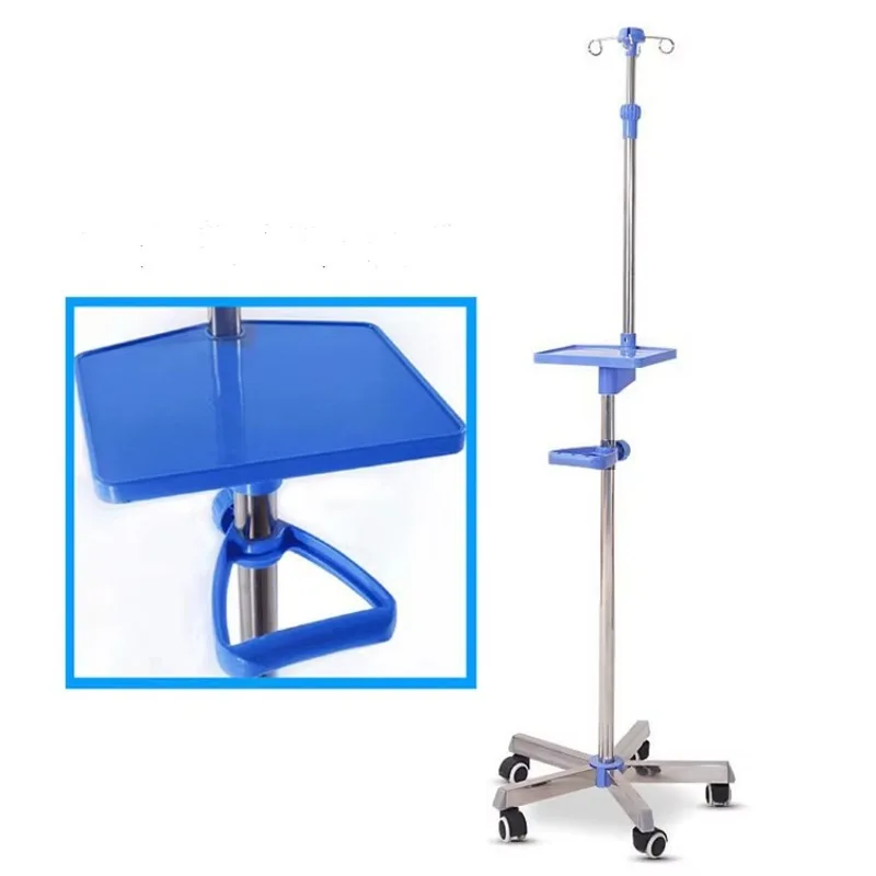 Soporte de polo IV médico de hospital plegable móvil soporte de infusión ajustable soporte de goteo duradero conveniente
