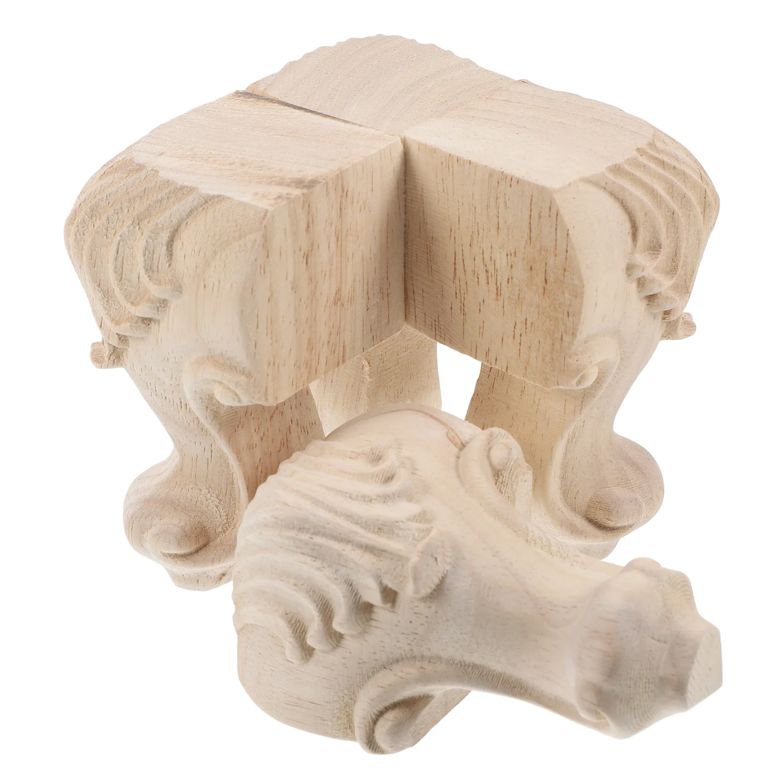 

4Pcs Solid Wood Cabinet Legs Unfinished DIY Furniture Feet Replacement for Sofa Wardrobe Bookcase Couch Sturdy Wooden Table Legs