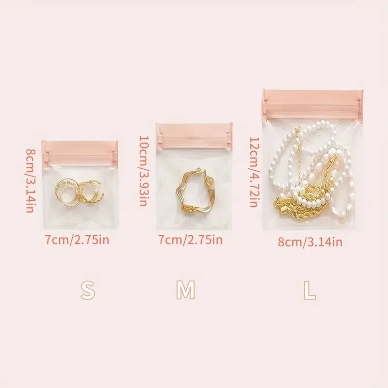 

【5 шт.】 Герметичный пакет для хранения ювелирных изделий, коробка для хранения украшений, для серег, колец, ожерелий, защита от окисления, портативный.