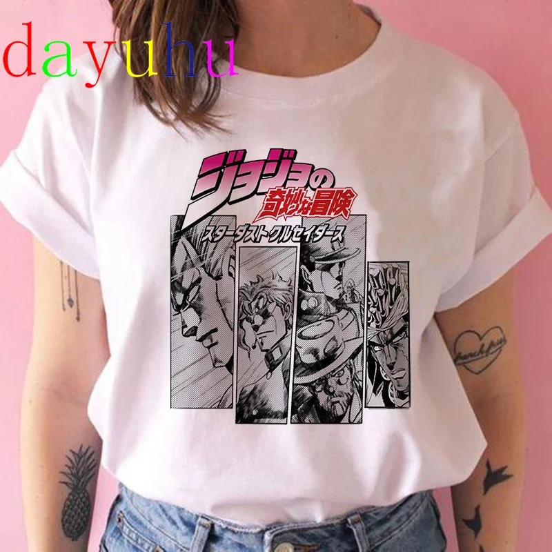 Jojos Bizarre Adventure Funny Cartoon T Shirt Men 90s Fashion Japanese Anime T-shirt Graphic Summer Tshirt Hip Hop Top Tees Male