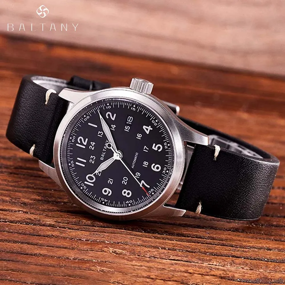 

Baltany 2024 Military Field Men's Automatic Mechanical Watch S2049 NH35 Leather Stainless Steel Sapphire Waterproof reloj hombre