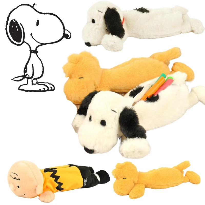 

Snoopy пенал аниме студенческая большая вместительная сумка для ручек мультфильм Kawaii женская портативная сумка для хранения макияжа школьная коробка для канцелярских принадлежностей