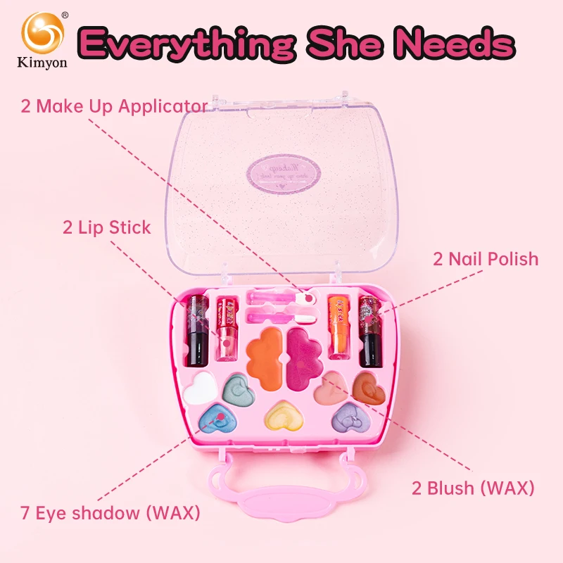 Princess Make Up Box,Beauty Makeup Toy For Girl ,Kids Little Handbag,  Washable, Non-toxic，Safe Birthday Gift Or Kids Party