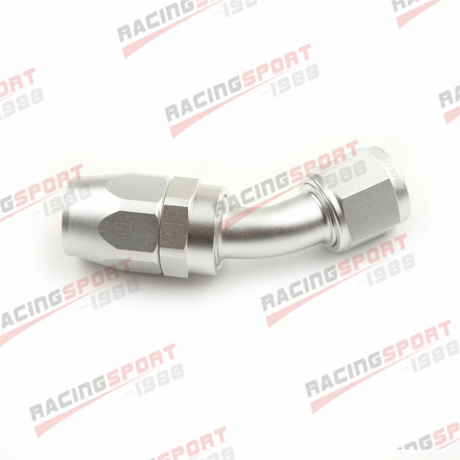 Silver Aluminum 10AN AN-10 45 Degree Swivel Oil Fuel Hose End Fitting Adapter