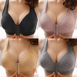 1PC Front Button Type Sexy Brassiere Anti-sagging Gathered No Steel Ring Ladies Mother Large Size Thin Section Underwear Bra