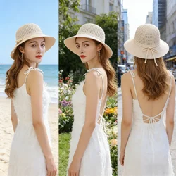 1 fisherman's hat, foldable sunshade hat, round beach hat, travel straw hat, basin hat, leisure travel, suitable for women and g