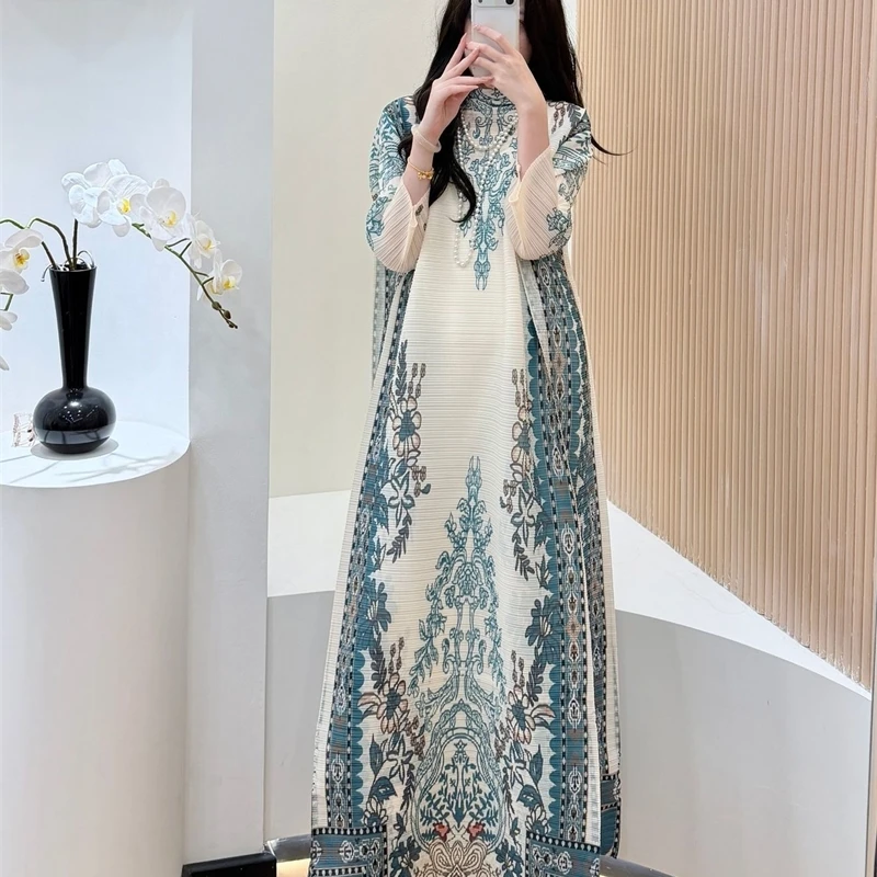 YUDX Abaya plissettato - Polsino ondulato verde oliva, abito da donna modesto mediorientale 2025 Nuovo arrivo - Burqa da indossare quotidiano