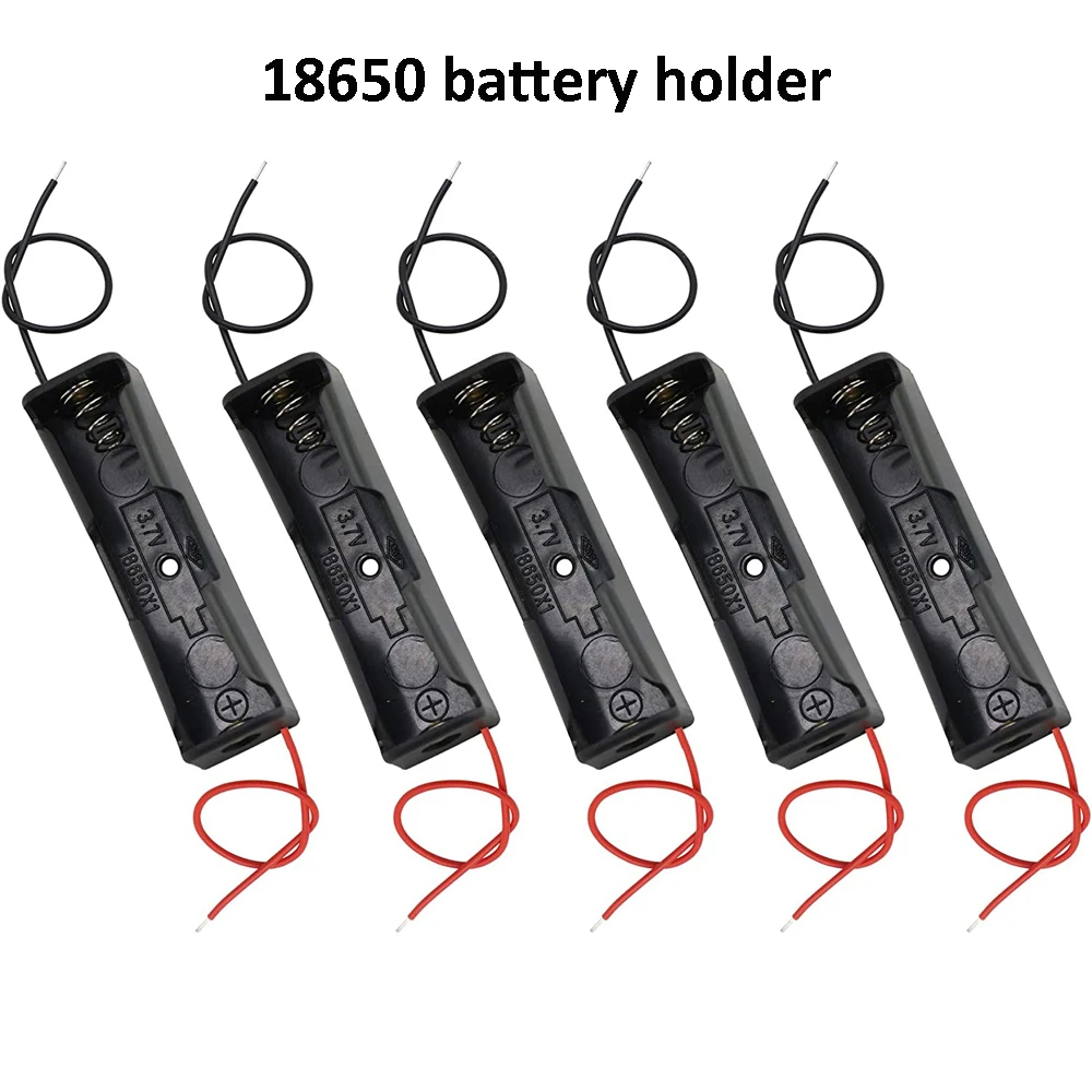 

10PCS 18650 Battery Case Holder with Wire Bundle, DIY Battery Storage Boxes, 18650 Cell Battery Holder, 1 Slot Battery Container