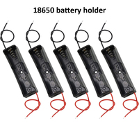 10PCS 18650 Battery Case Holder with Wire Bundle, DIY Battery Storage Boxes, 18650 Cell Battery Holder, 1 Slot Battery Container