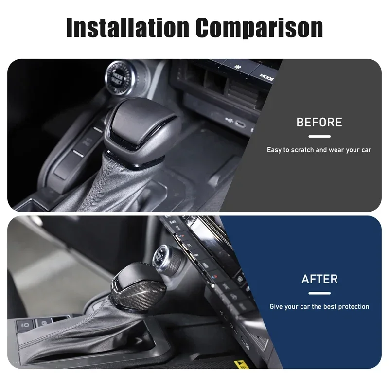 Real Carbon Fiber For Toyota Land Cruiser Prado 250 LC250 2024+ Car Styling Car Gear Head Cover Decorative Sticker Accessories