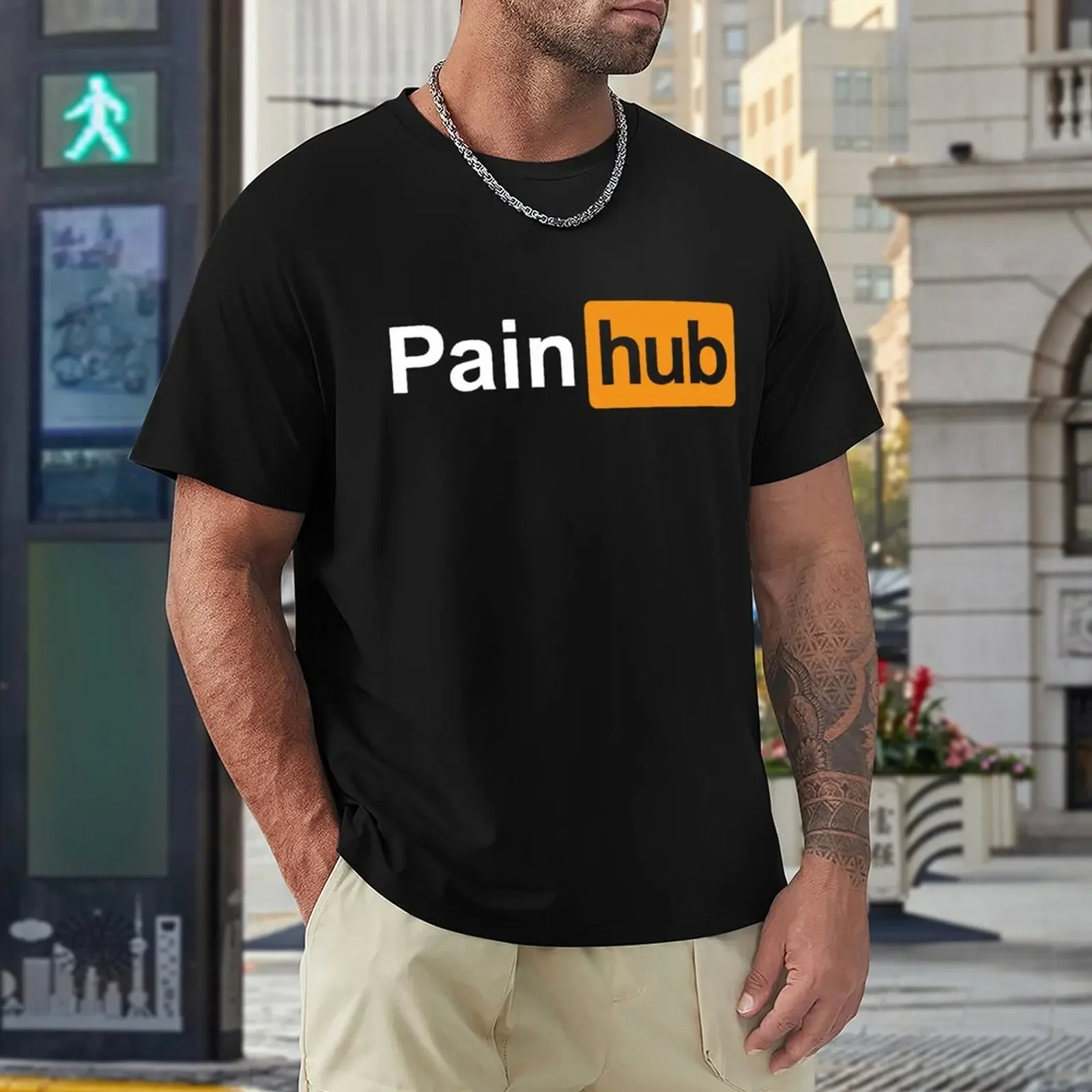 Painhub Men Women T Shirt Cotton Tshirt Men Summer Fashion Sweatshirt Fashion Men Cotton Brand Tee Clothing