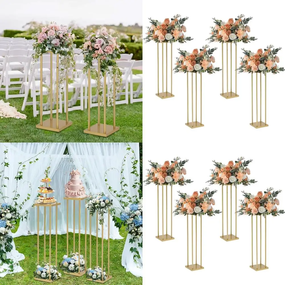 

Золотая 4-секционная центральная подставка для свадеб и мероприятий (высота 31,5 дюйма)